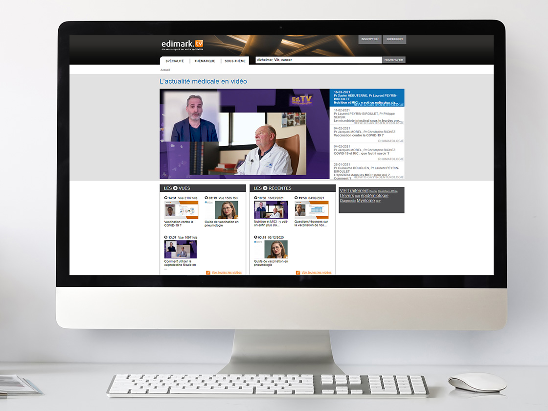 Projet de site web pour Edimark TV