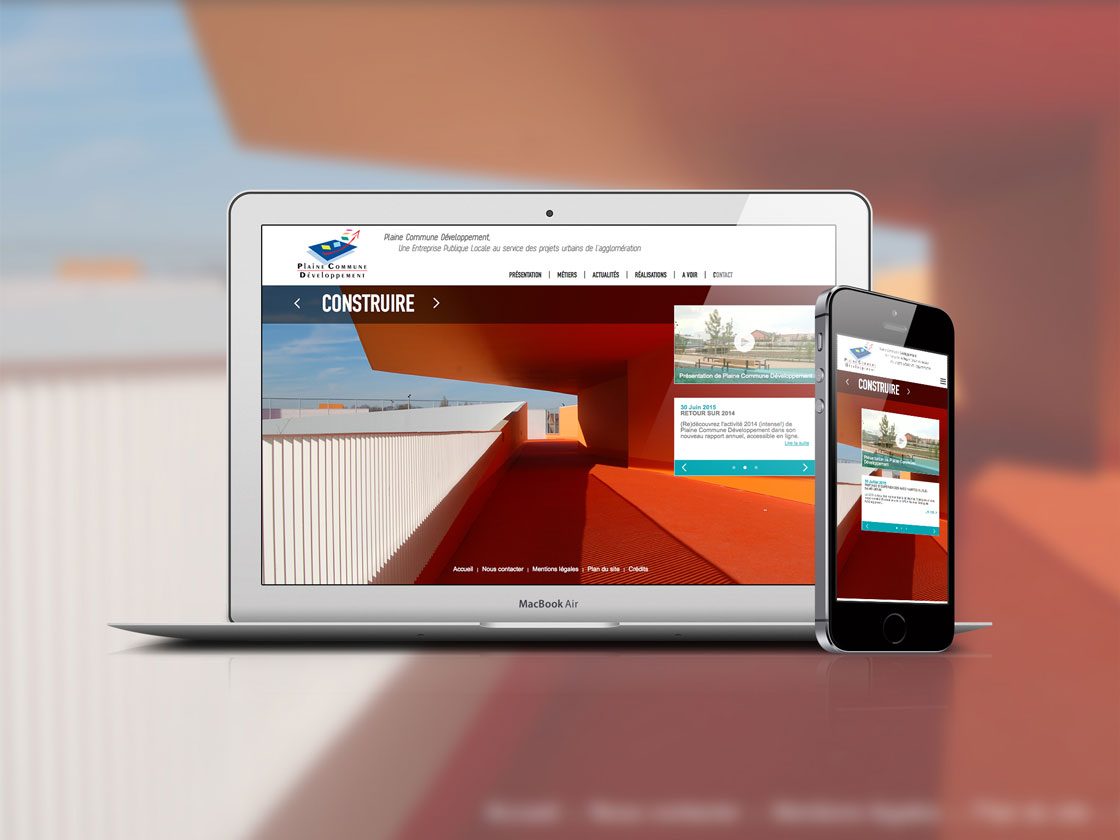 Projet de site internet Responsive Plaine Commune Développement