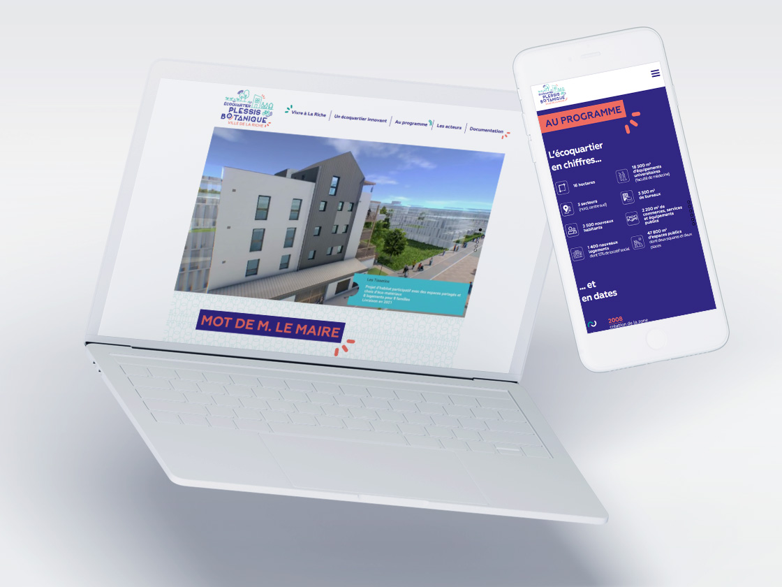 Projet de site web Écoquartier Plessis Botanique - Ville de La Riche