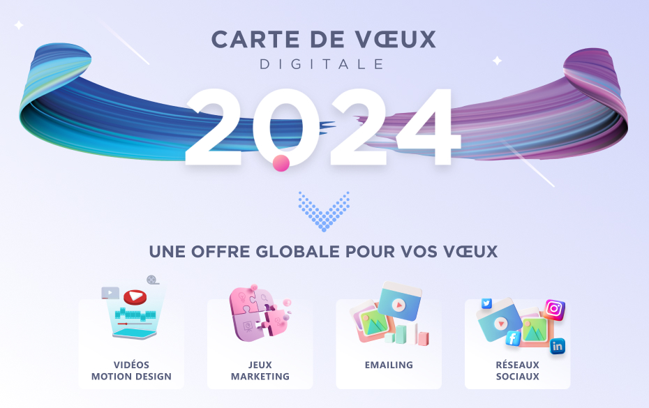 Carte de vœux 2024 digitales pour les entreprises